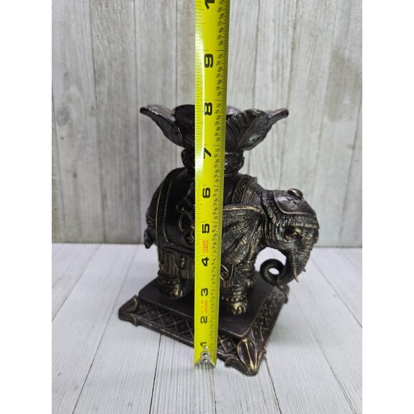 Vintage Bombay Resin Elephant Candle Holder Stand 8" Tall Item# 036 9HK1 Jungle - Picture 7 of 9